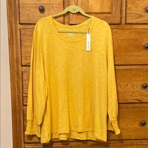 Chico's Yellow Relaxed Ruffled Blouse